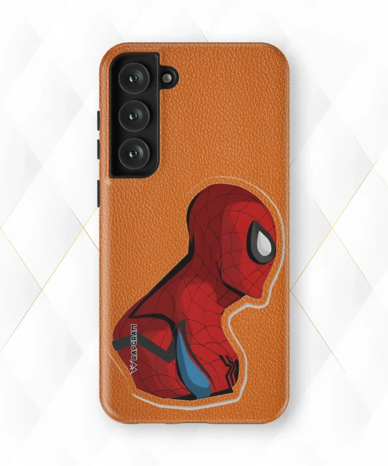 Spider View Peach Leather Case