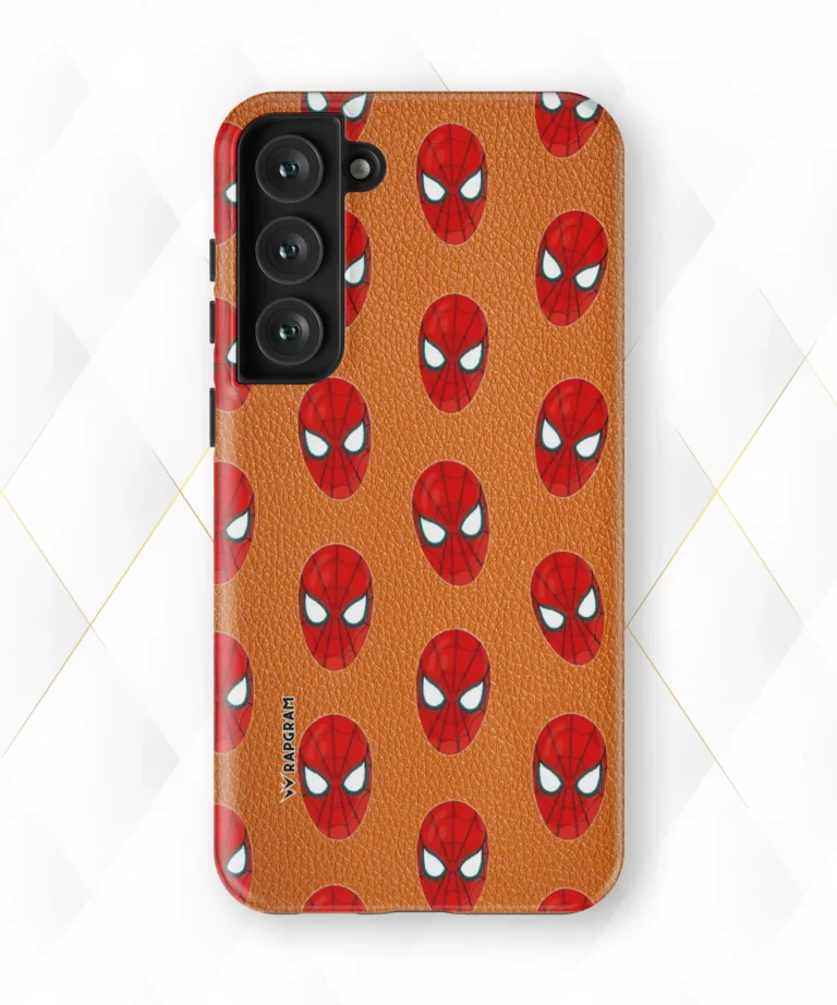 Spider Face Peach Leather Case