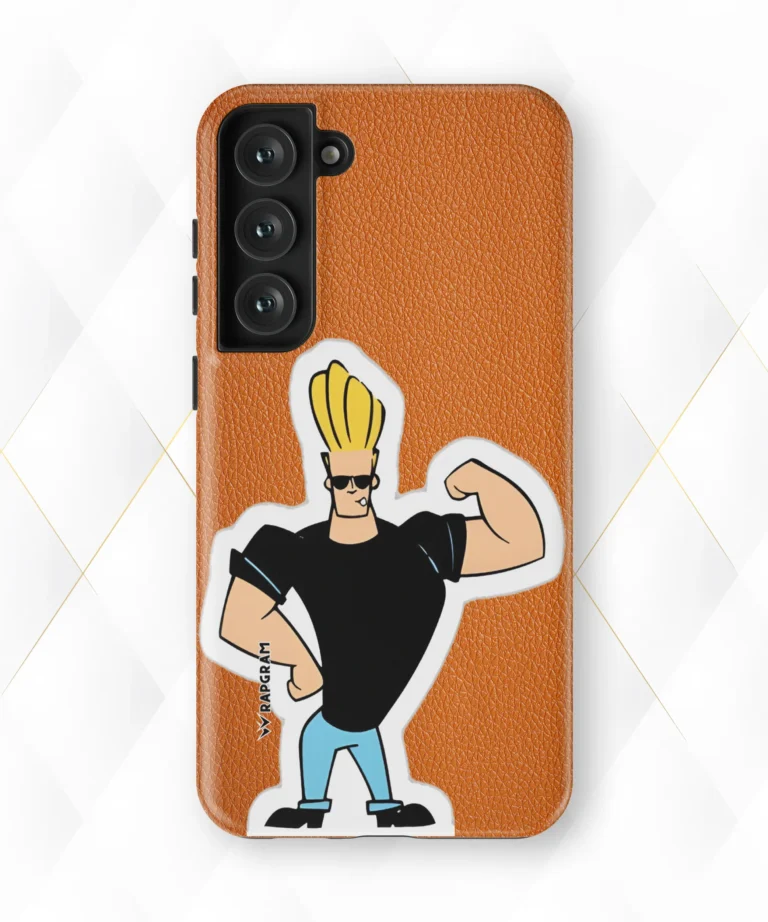 Johnny Bravo Peach Leather Case