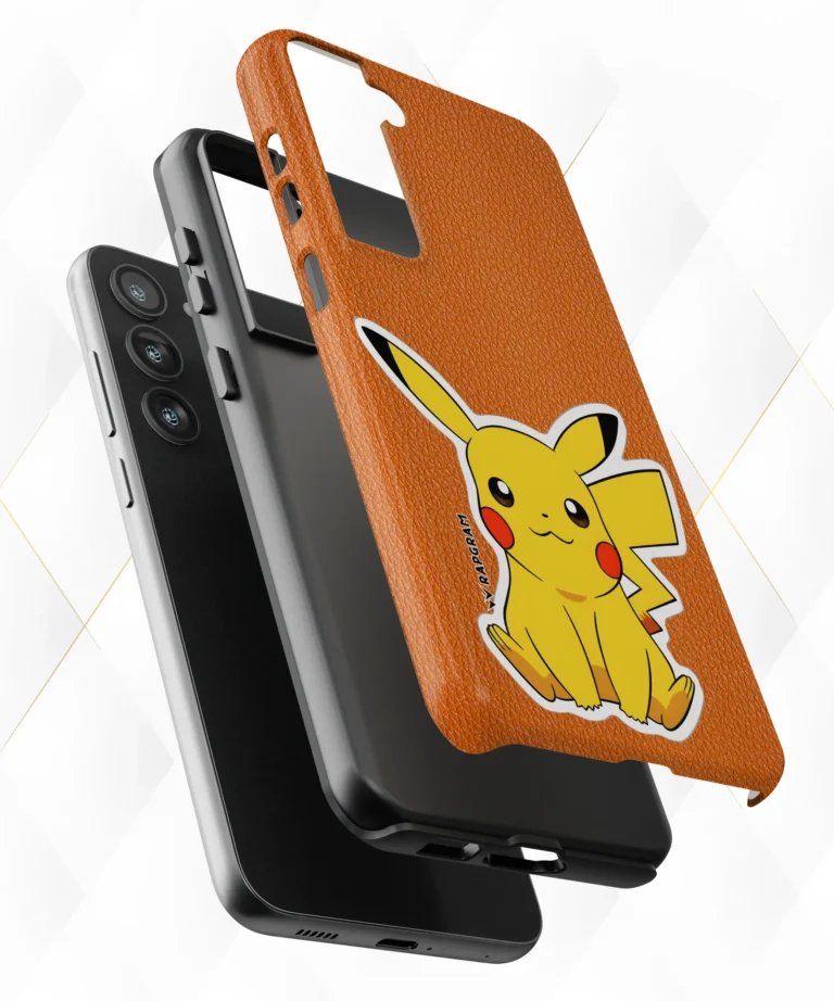 Pikachu Peach Leather Case