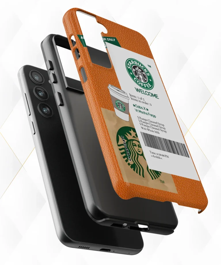 Starbucks Coffee Peach Leather Case