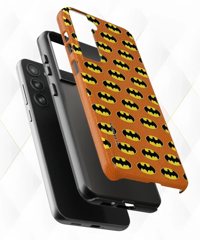 Bat Logo Peach Leather Case