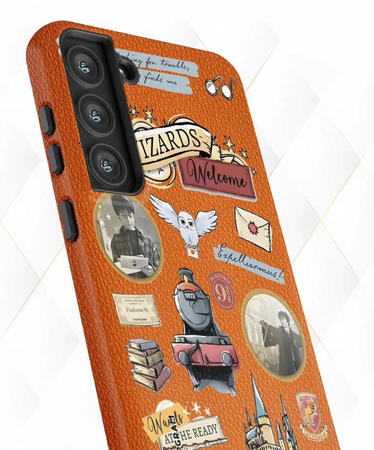 Welcome Wizards Peach Leather Case
