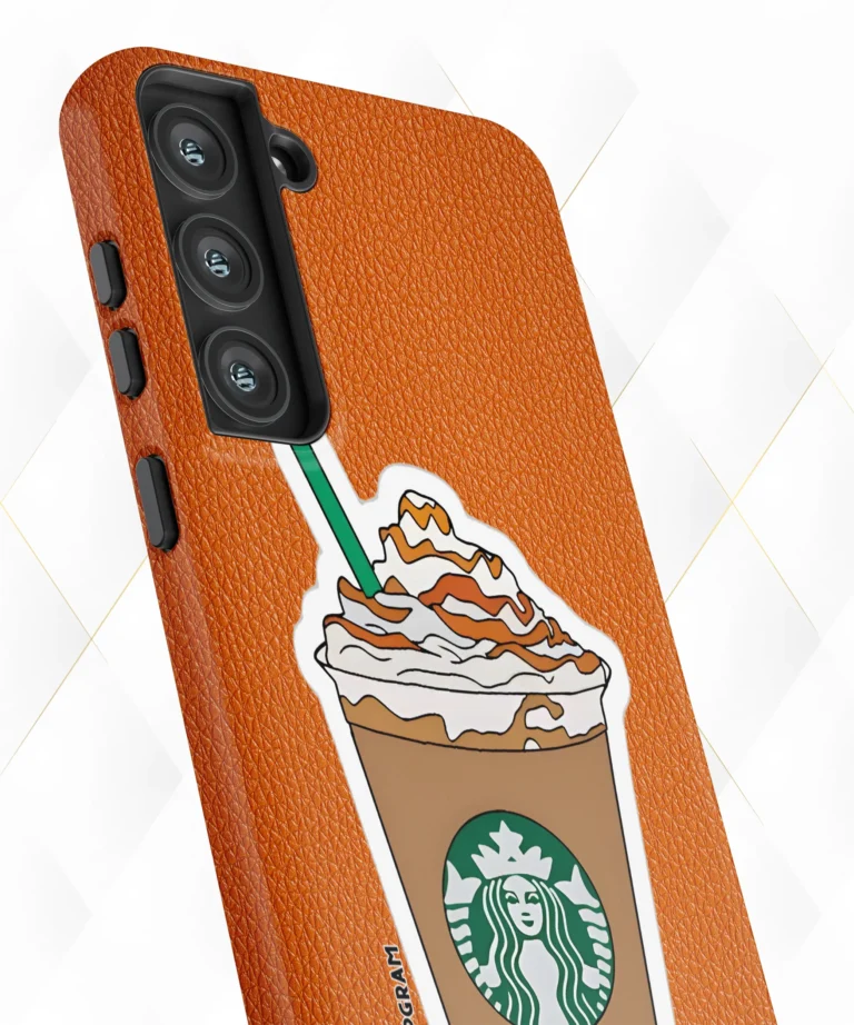 Starbucks Drink Peach Leather Case