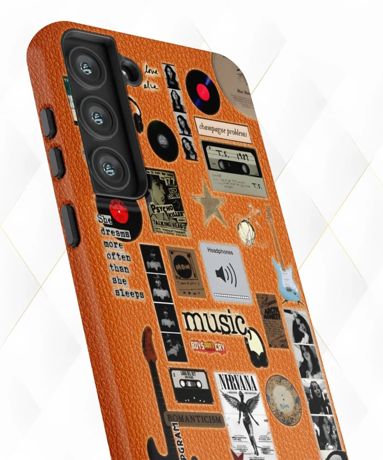 Music Nirvana Peach Leather Case