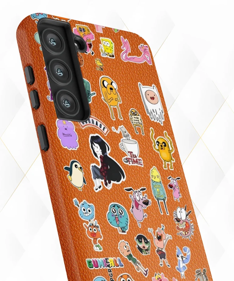 Toon Stickers Peach Leather Case