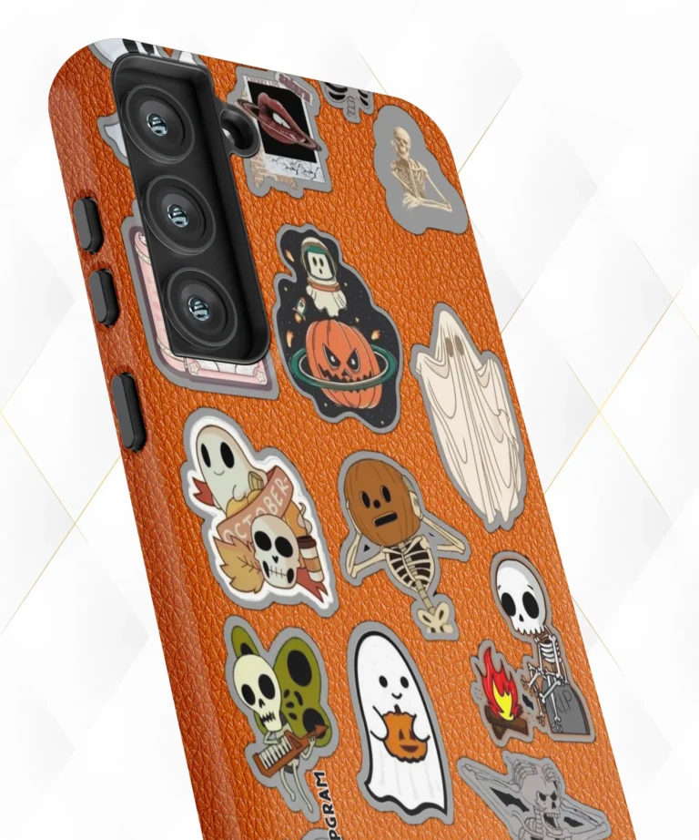 Halloween Club Peach Leather Case