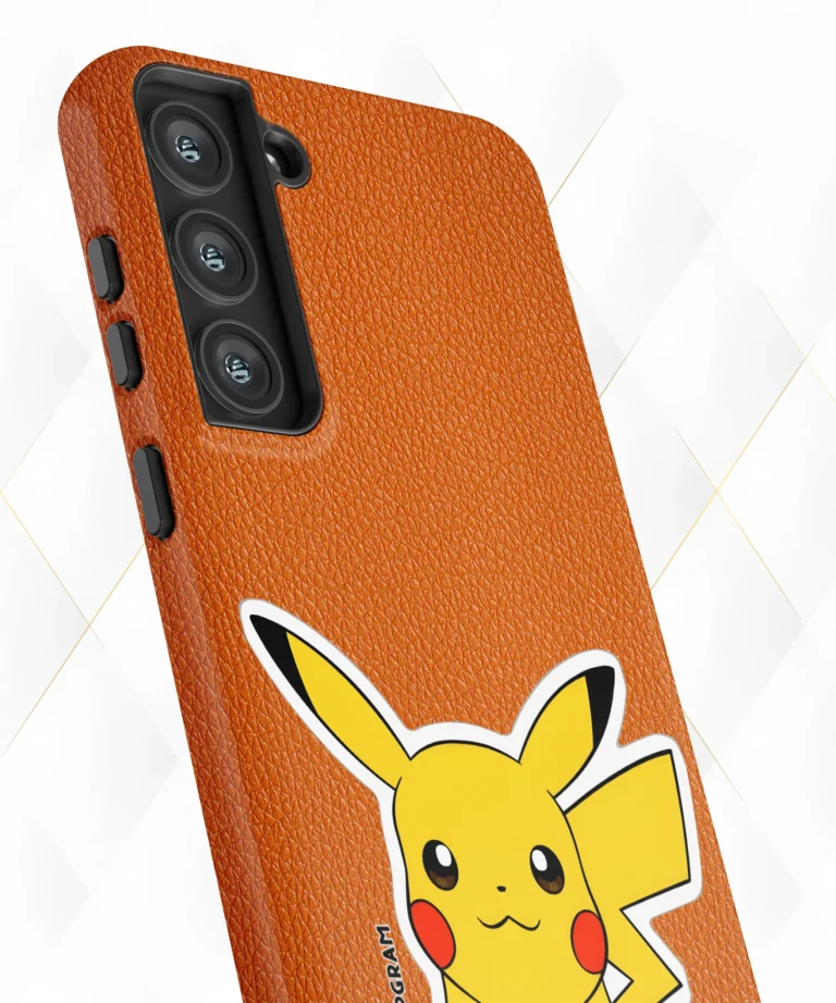 Pikachu Peach Leather Case