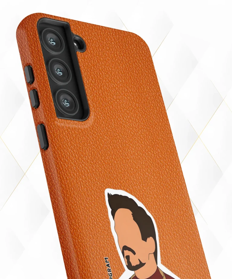 Ironman Face Peach Leather Case