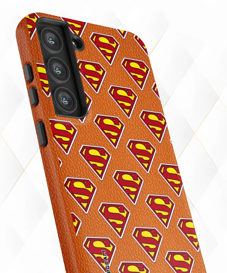 Superman Logo Peach Leather Case