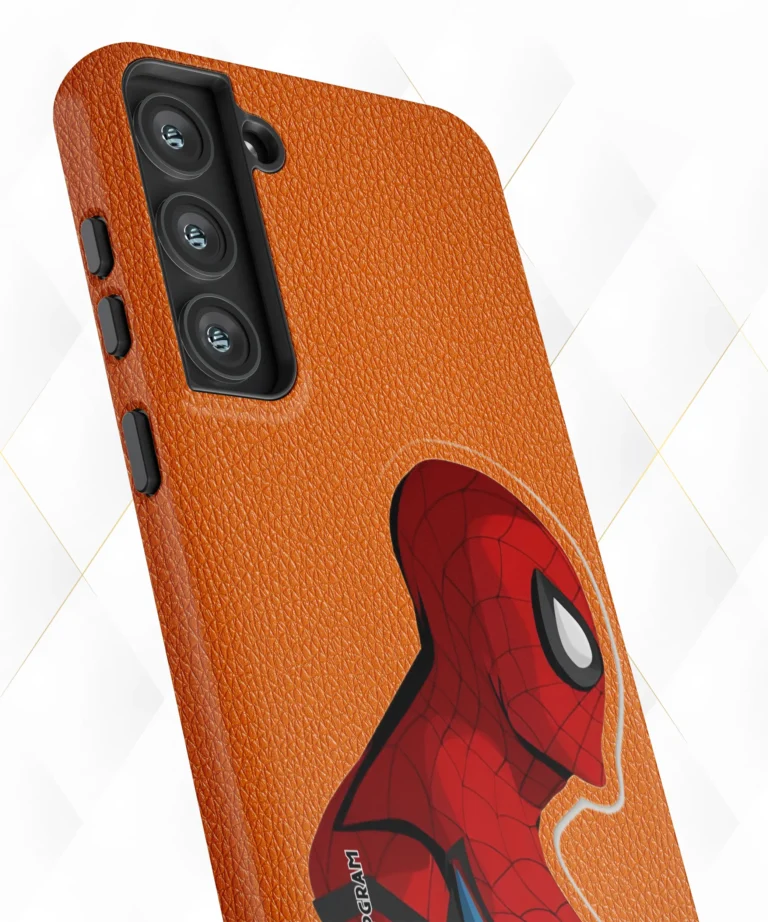 Spider View Peach Leather Case