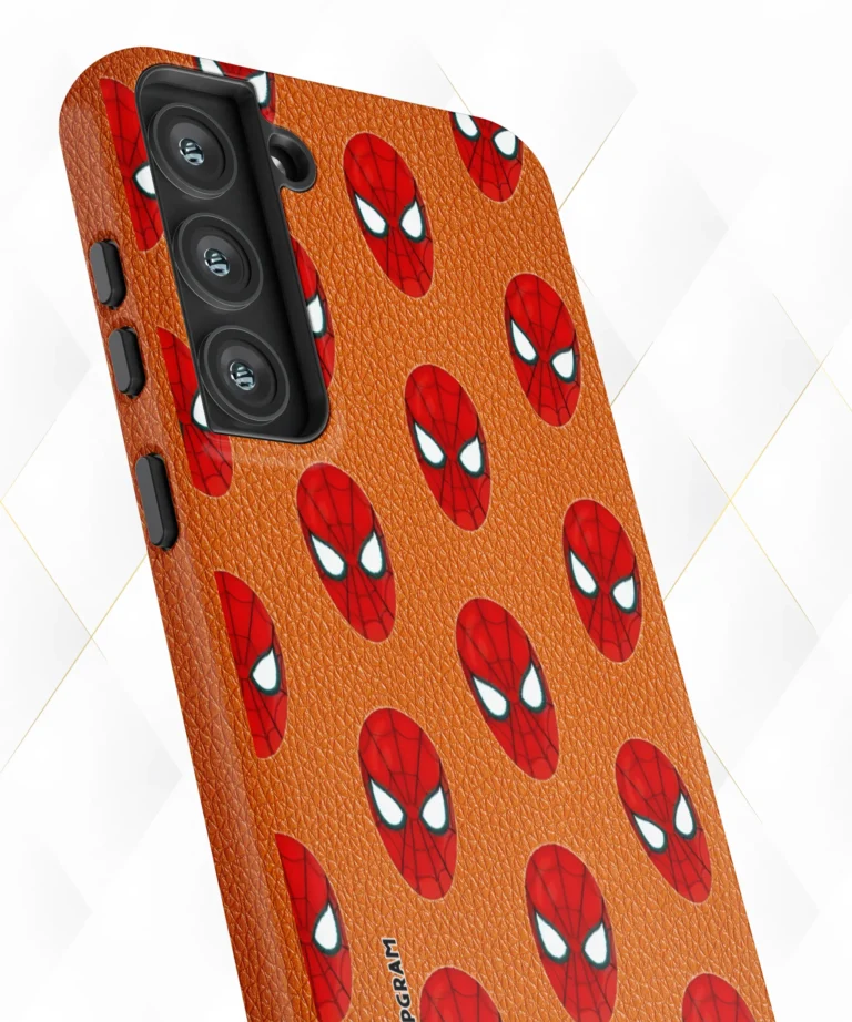 Spider Face Peach Leather Case