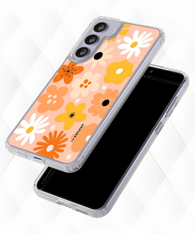 Peach Floral Silicone Case