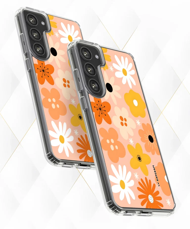 Peach Floral Silicone Case