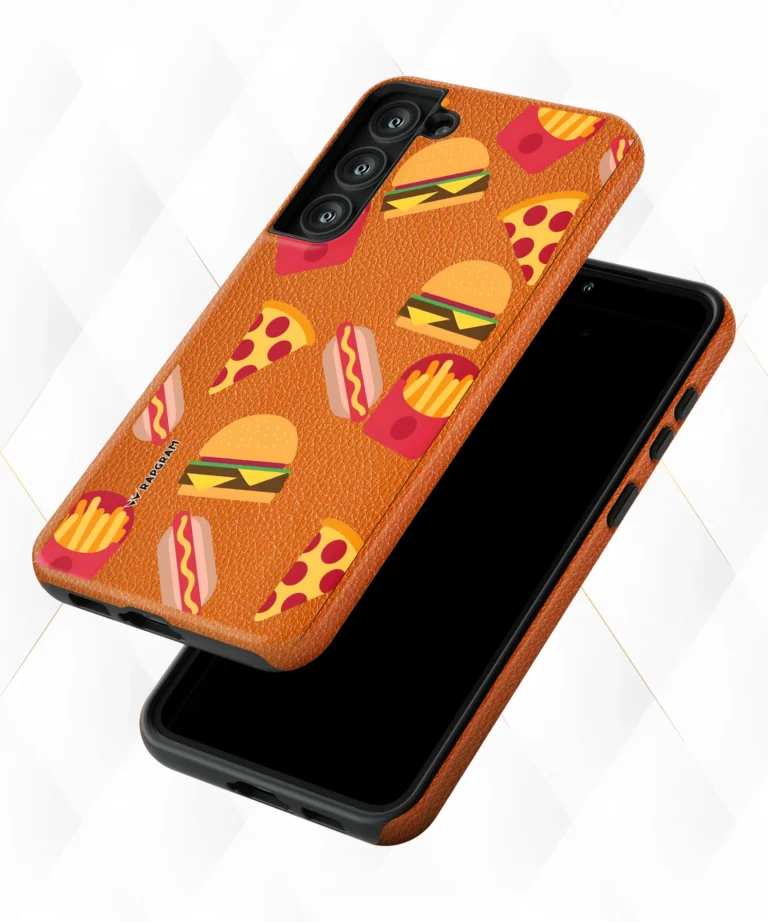 Fast Food Peach Leather Case