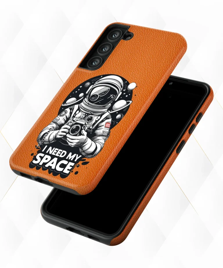 Need Space Peach Leather Case