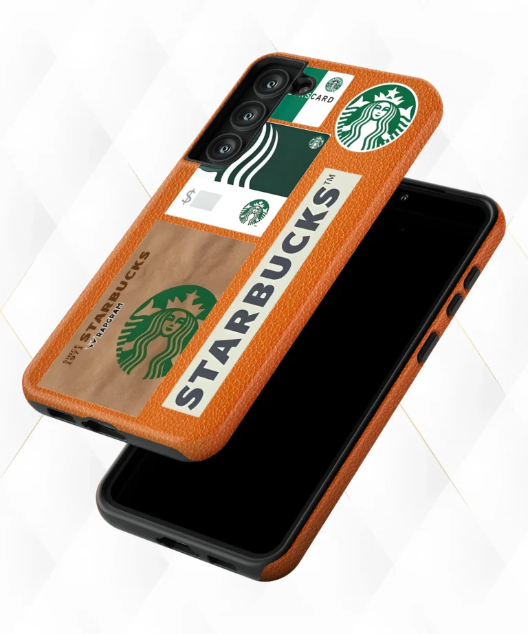 Starbucks Cards Peach Leather Case
