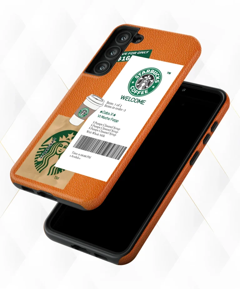 Starbucks Coffee Peach Leather Case