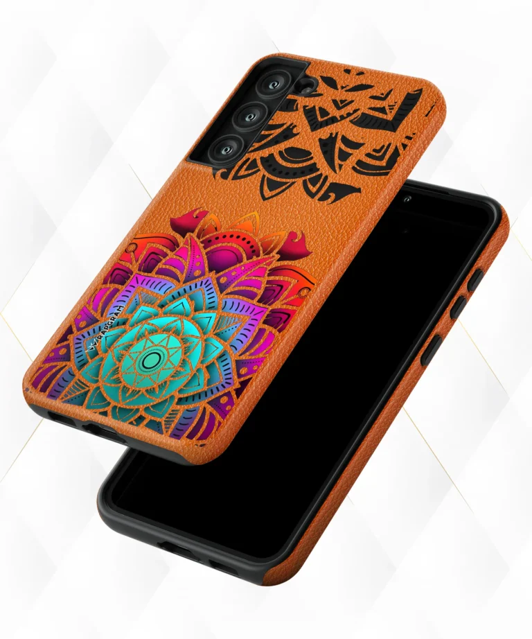 Mandala Layers Peach Leather Case