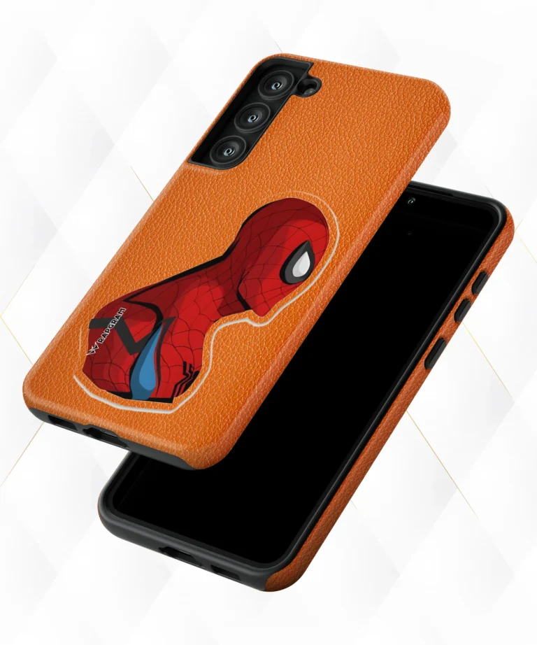 Spider View Peach Leather Case