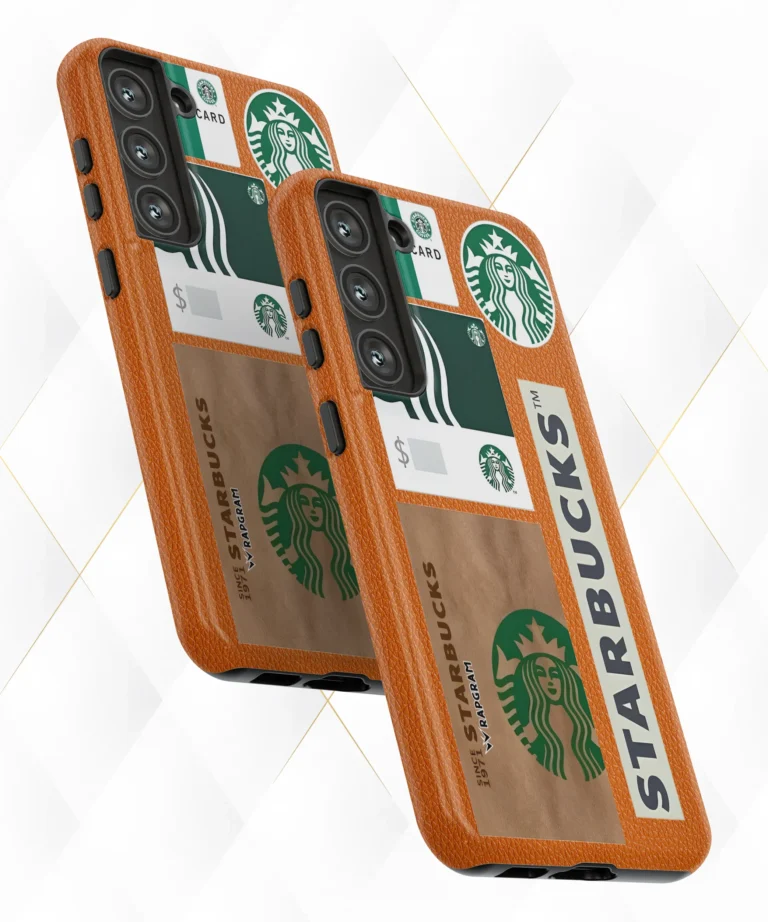 Starbucks Cards Peach Leather Case