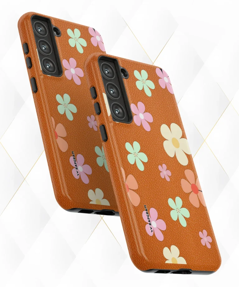 Cute Petals Peach Leather Case