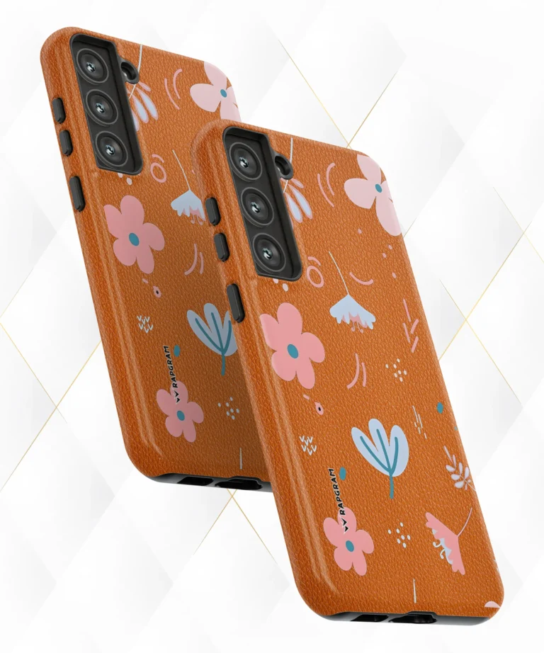 Raining Petals Peach Leather Case