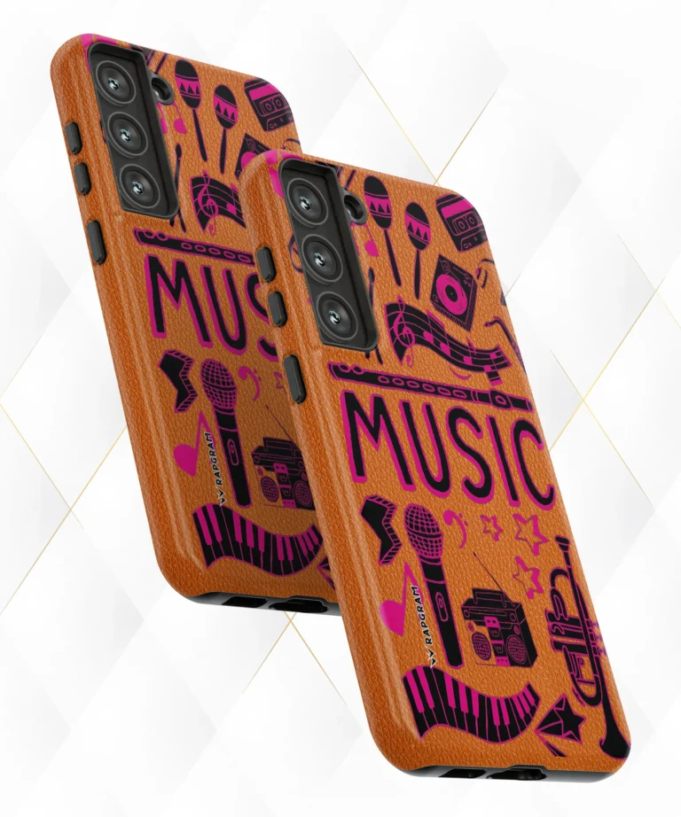 Music Connect Peach Leather Case