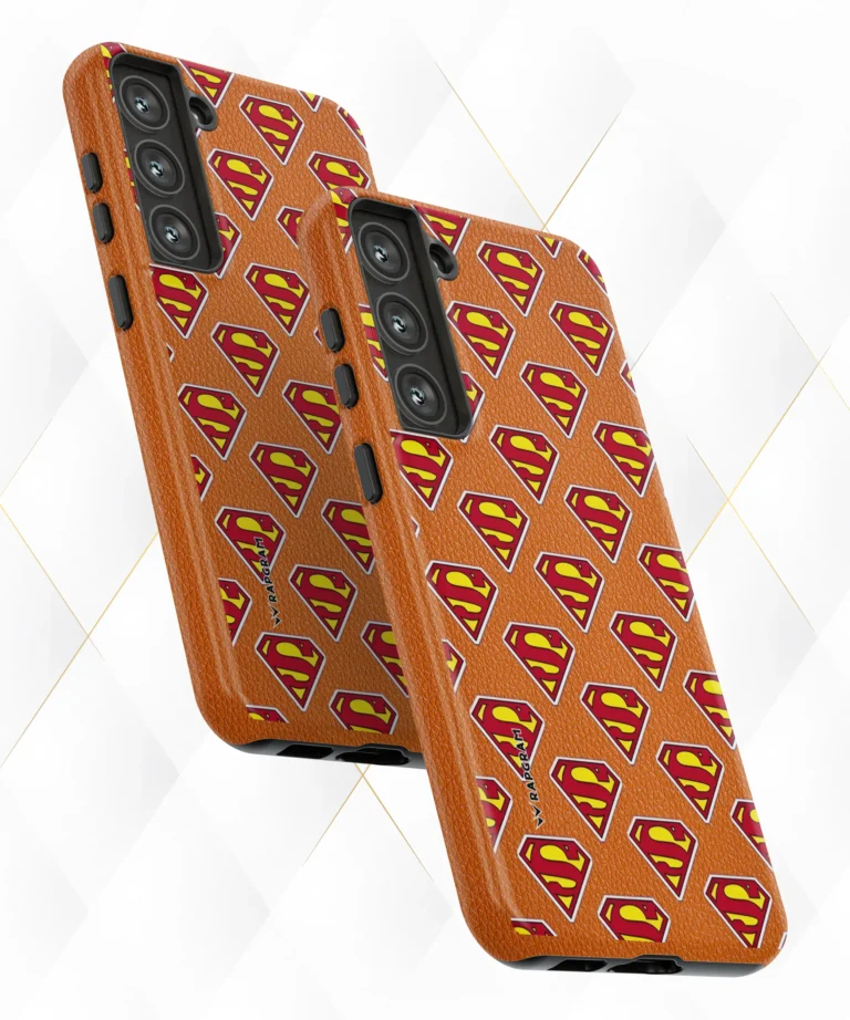 Superman Logo Peach Leather Case