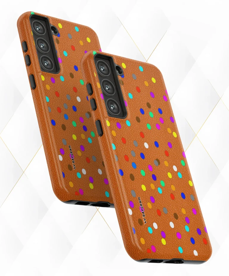 Pop Dots Peach Leather Case