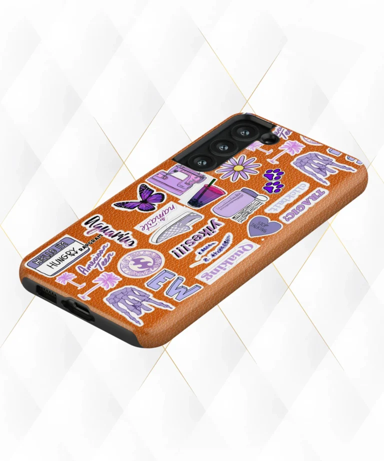 Tragic Clickbait Peach Leather Case