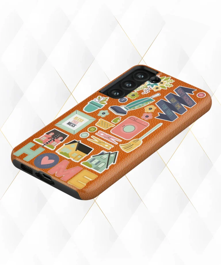 Bless Mess Peach Leather Case