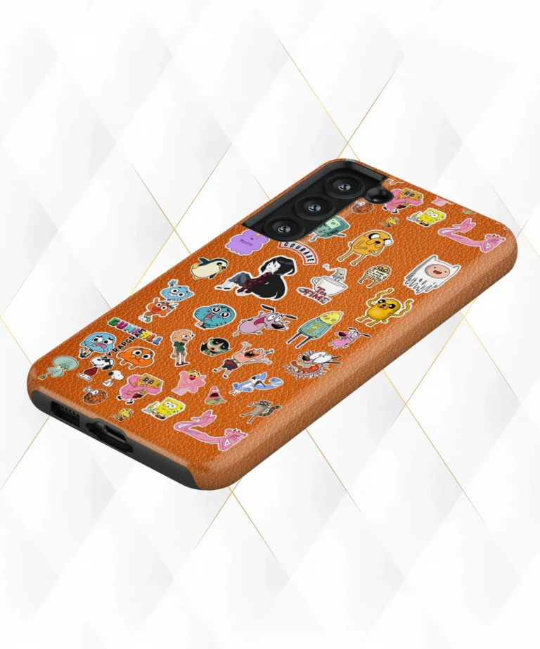 Toon Stickers Peach Leather Case