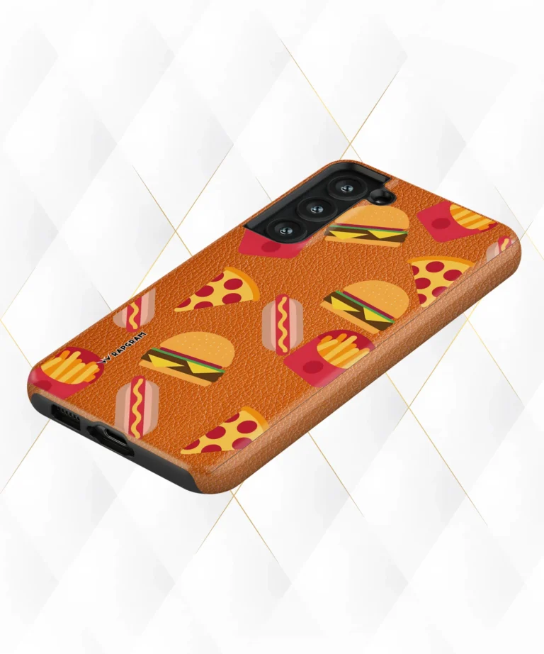 Fast Food Peach Leather Case