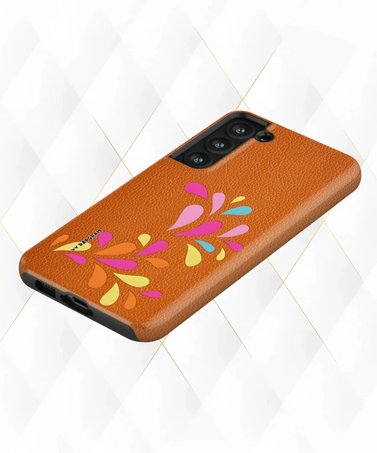 Petal Shower Peach Leather Case