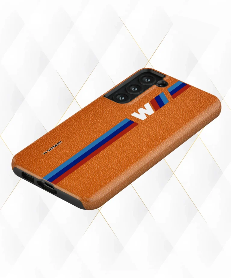 3Striped Peach Leather Case