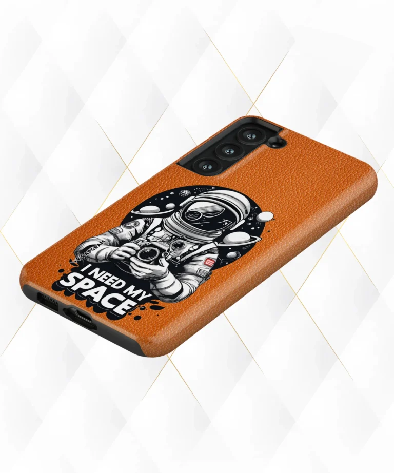 Need Space Peach Leather Case