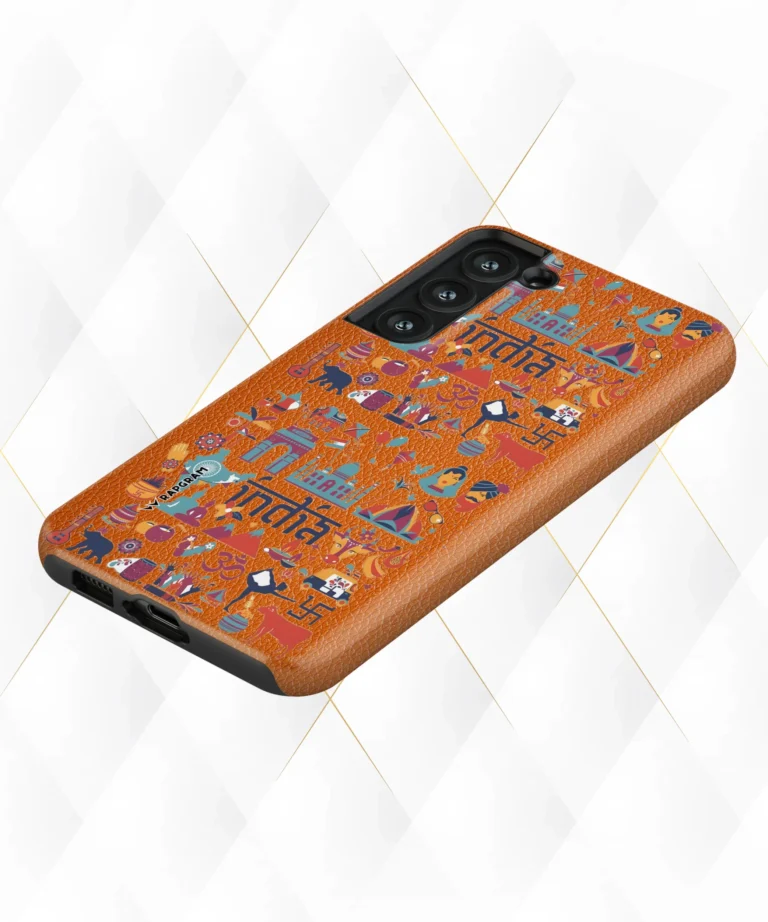 Indian Dreams Peach Leather Case