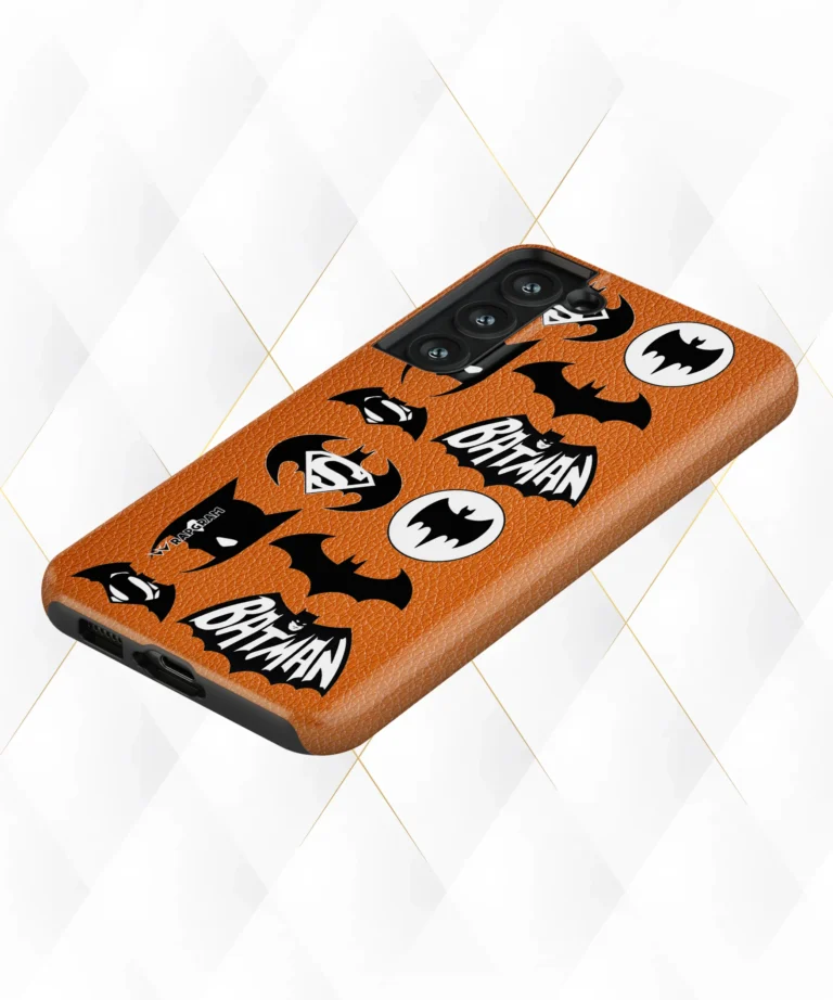 Batman Superman Peach Leather Case