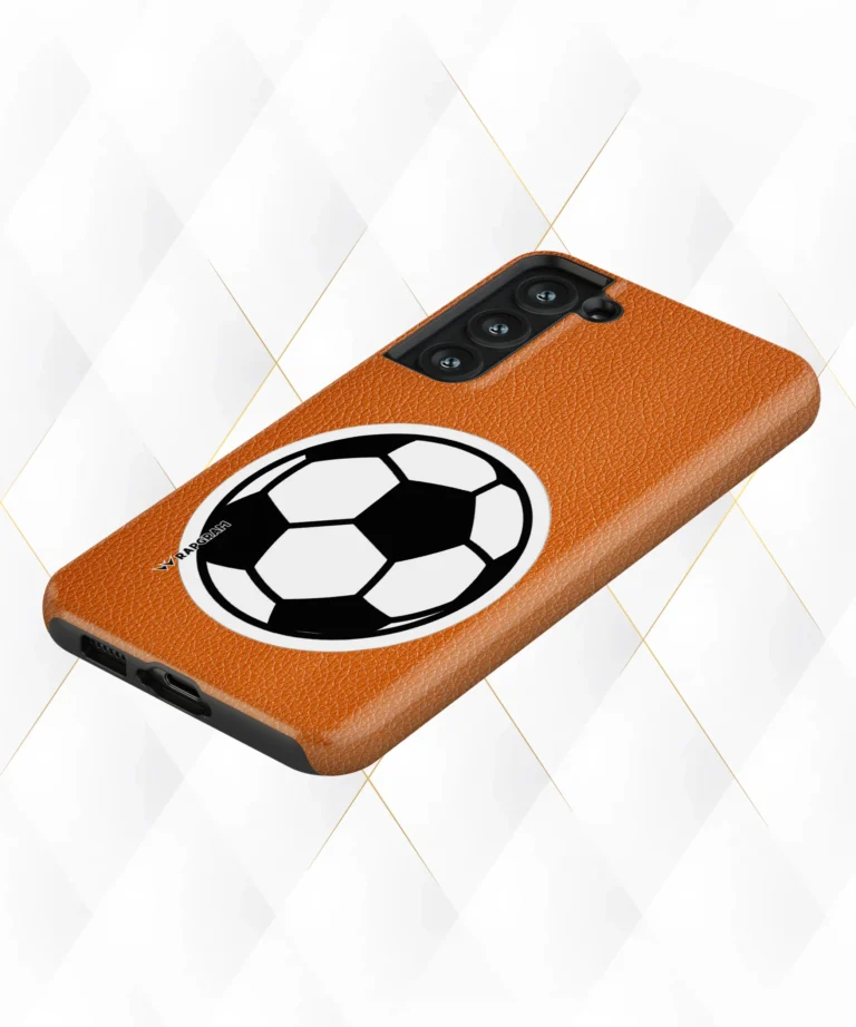 Soccer Ball Peach Leather Case