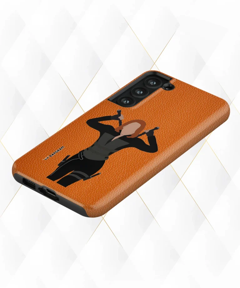 Black Widow Peach Leather Case