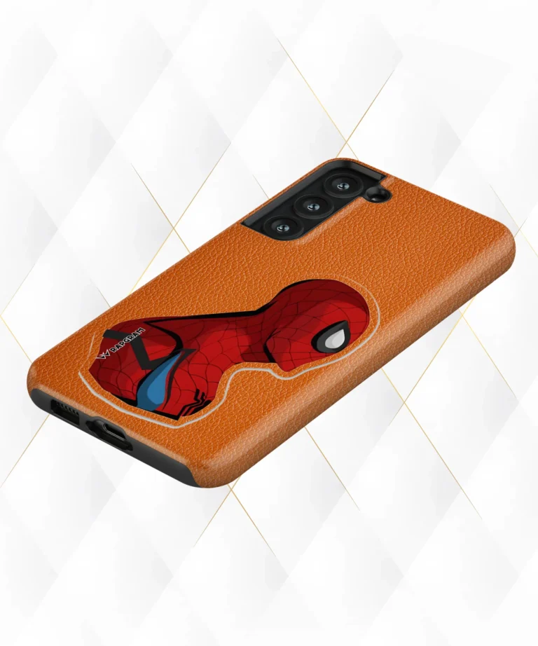 Spider View Peach Leather Case