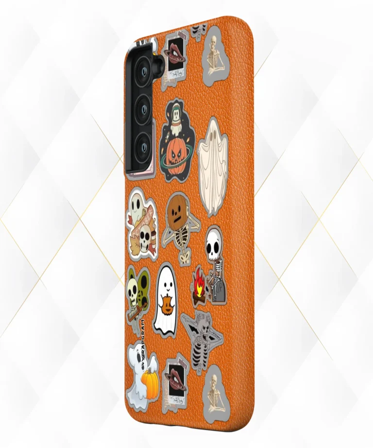 Halloween Club Peach Leather Case