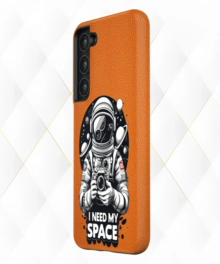 Need Space Peach Leather Case