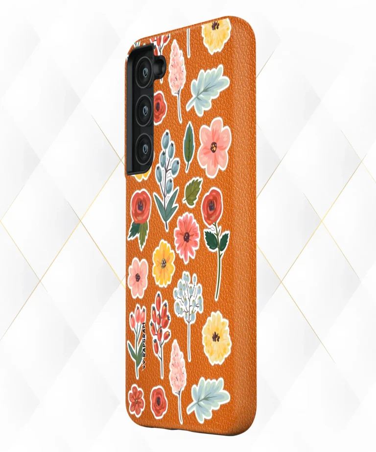 Berries Roses Peach Leather Case