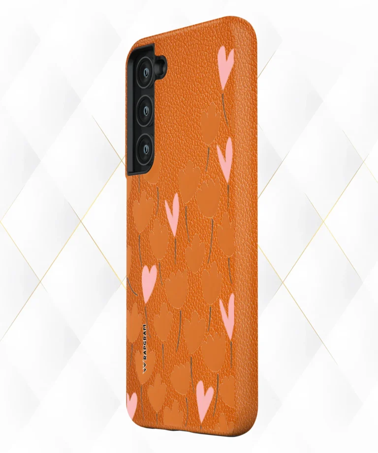 Heart Grows Peach Leather Case