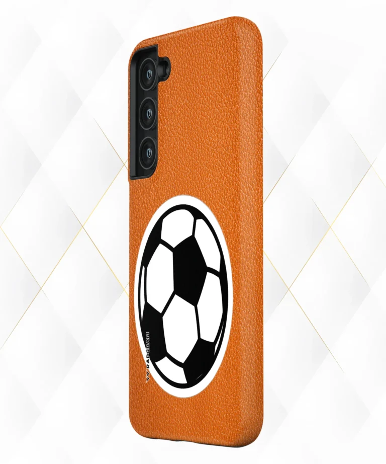 Soccer Ball Peach Leather Case
