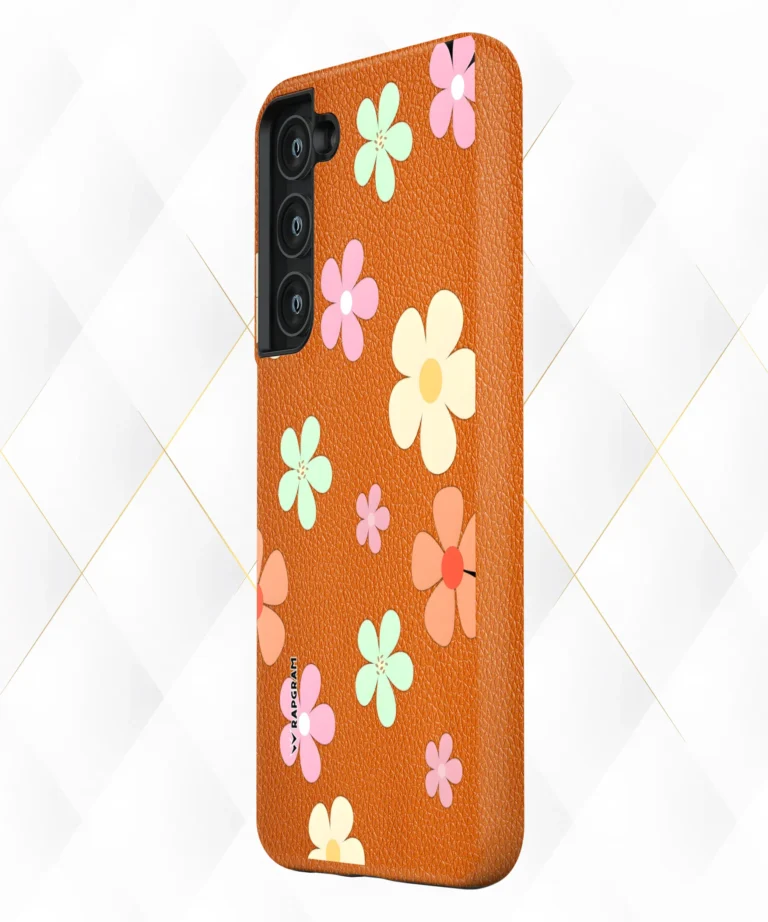 Cute Petals Peach Leather Case