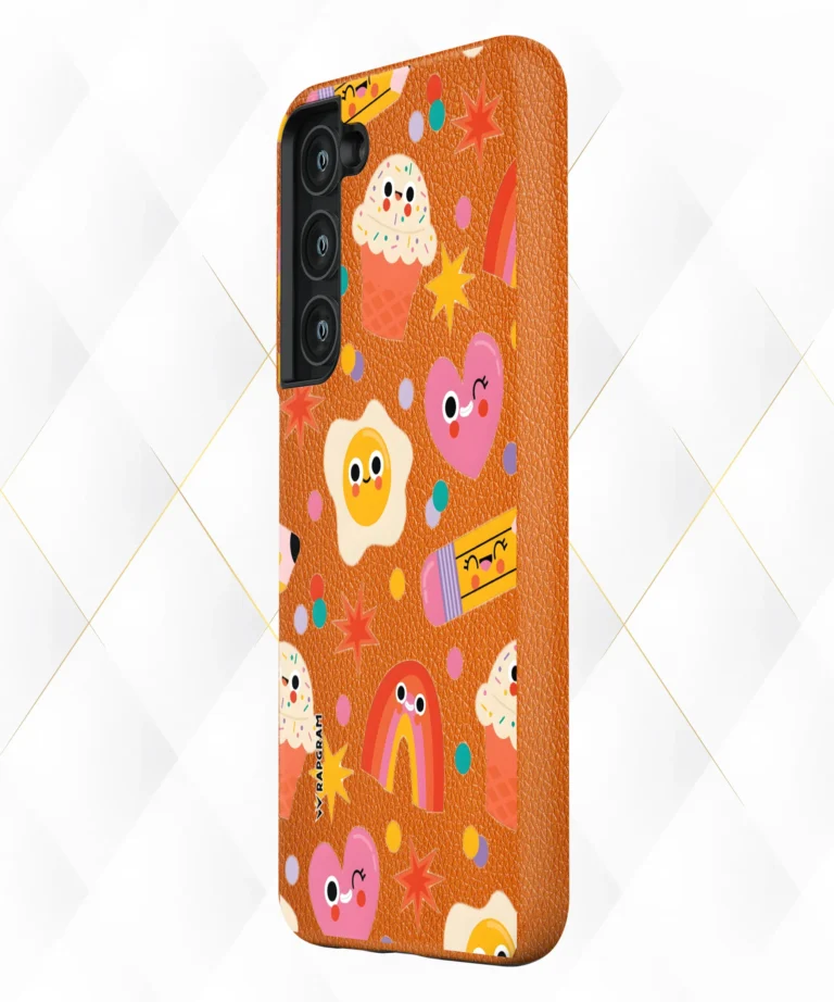 Cute Flashes Peach Leather Case