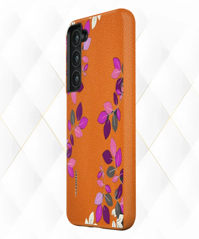 Shrub Violets Peach Leather Case